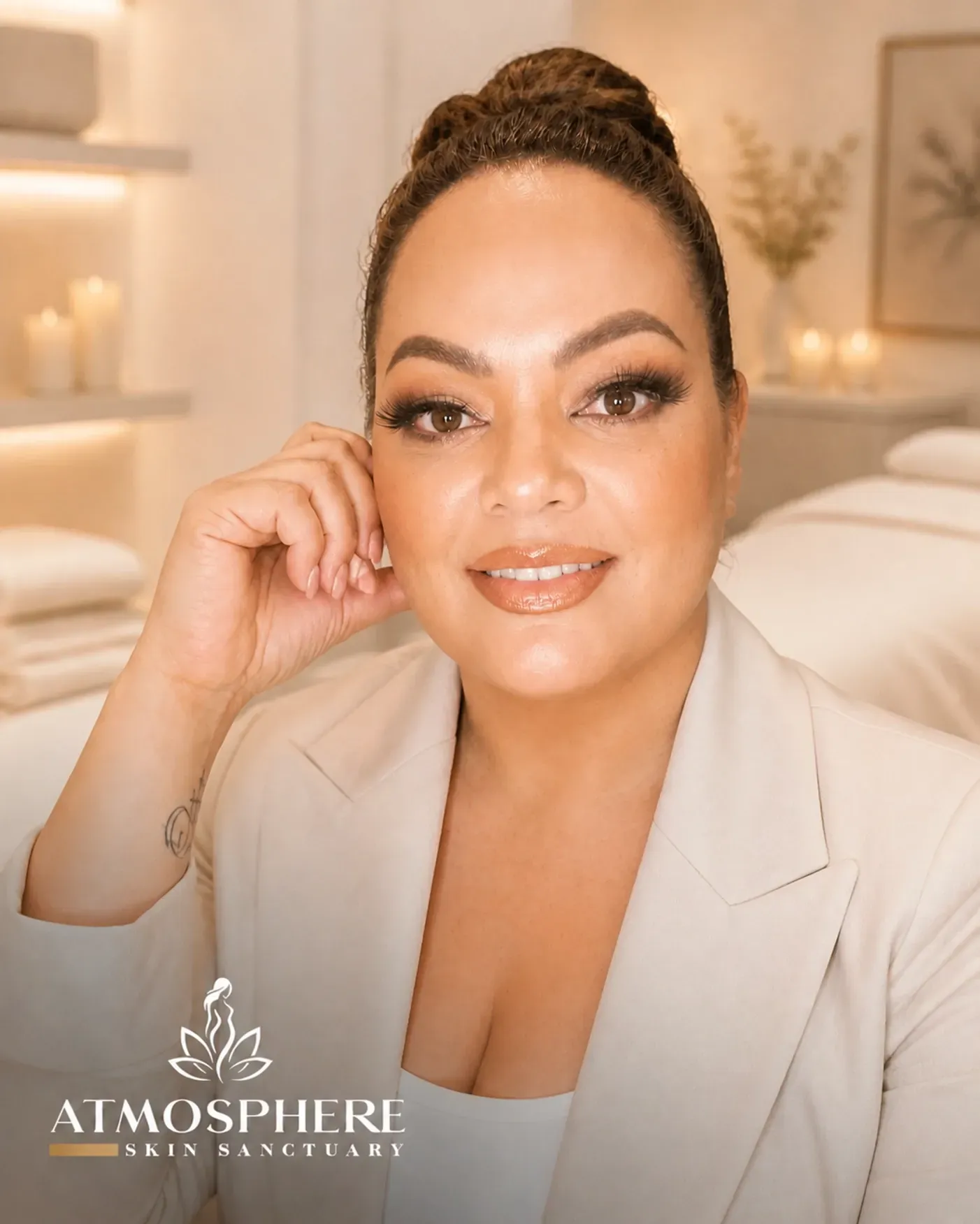 Maria, founder of Atmosphere Skin Sanctuary™, in the treatment room